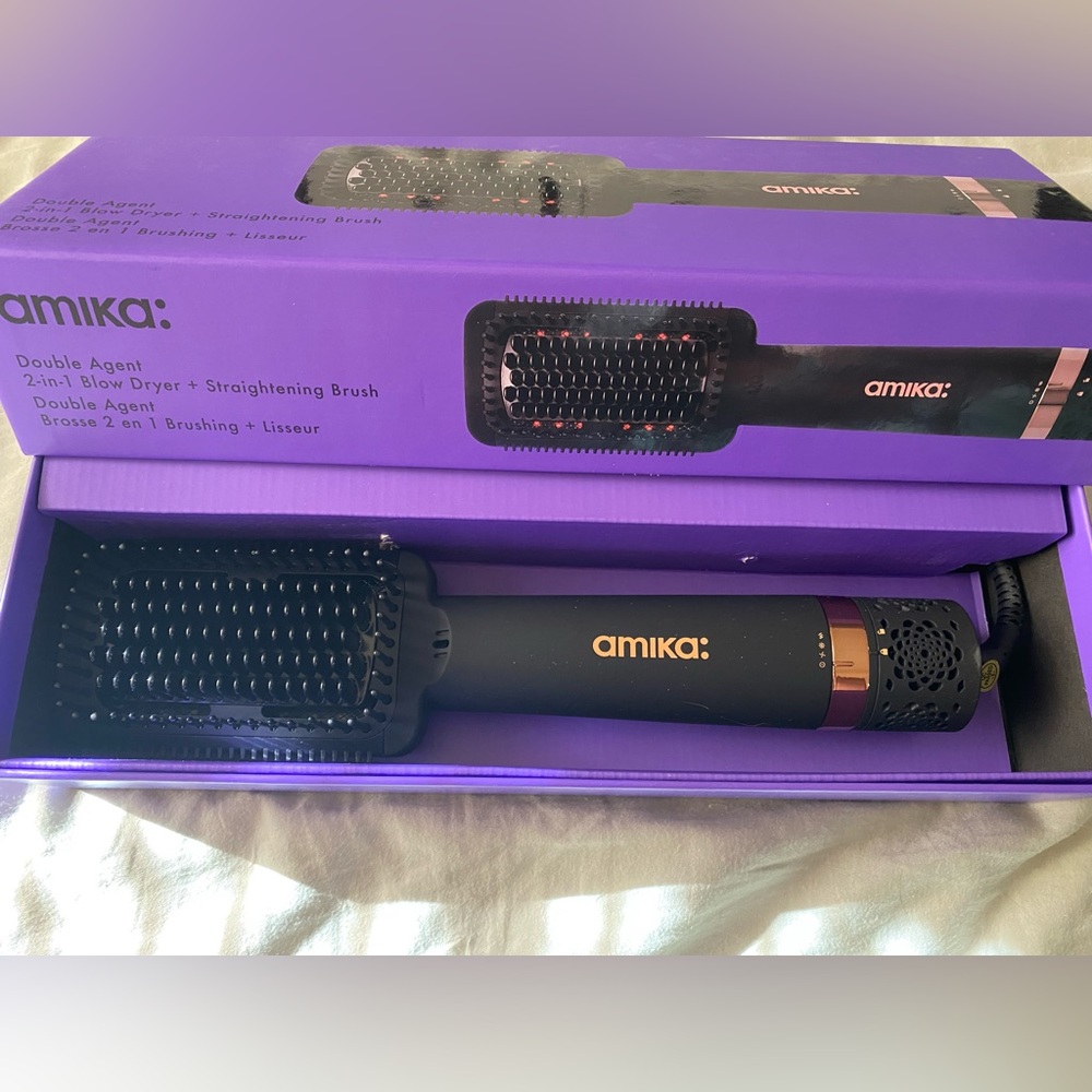 Amika - 2-in-1 Blow Dryer and Straightening Brush BNIB